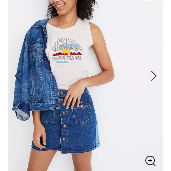 Madewell Stretch Denim Straight Mini Skirt - Picture 2 of 9